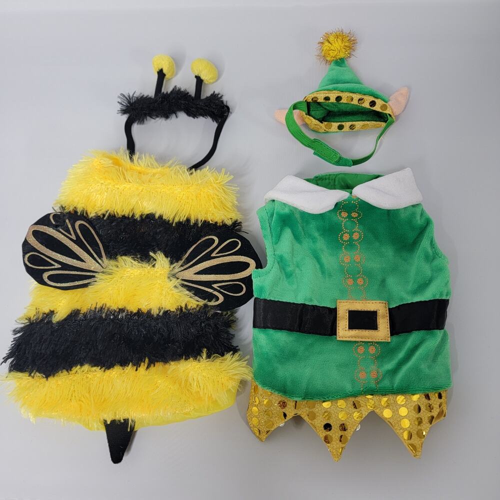 Pet Costumes! Elf and‎ Bumble Bee. Size XS. Dog Costume Cat Costume Puppy